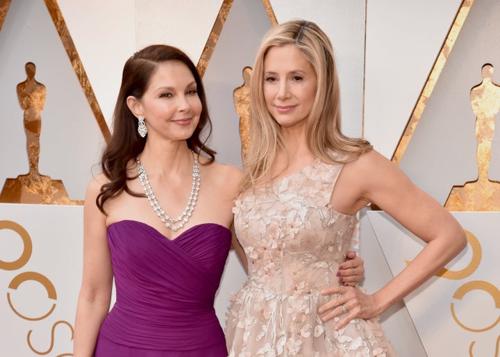 Ashley Judd and Mira Sorvino arrive for the 90th Annual Academy Awards.