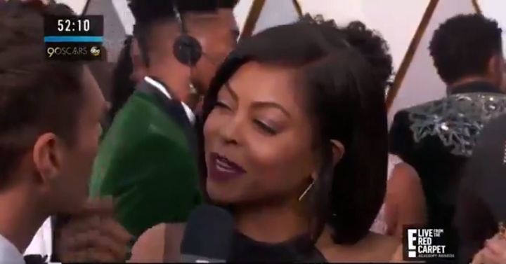 Taraji P. Henson chatted to Ryan Seacreast on the Oscars red carpet