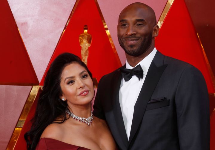 Kobe Bryant and Vanessa Laine Bryant arrive at the 90th Academy Awards.