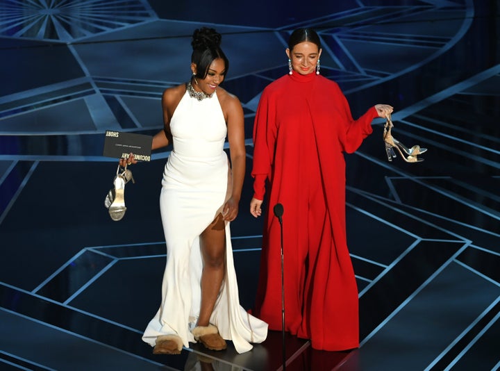 As Promised, Tiffany Haddish Re-Wore Her White 'SNL' Gown At The Oscars