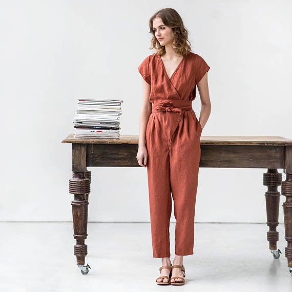 Not perfect cheap linen wrap jumpsuit