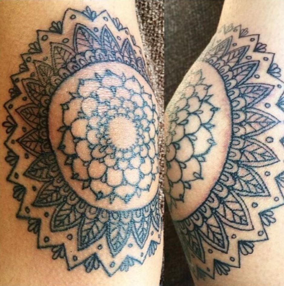 A tattoo done by Afzal, who started as a henna artist. 
