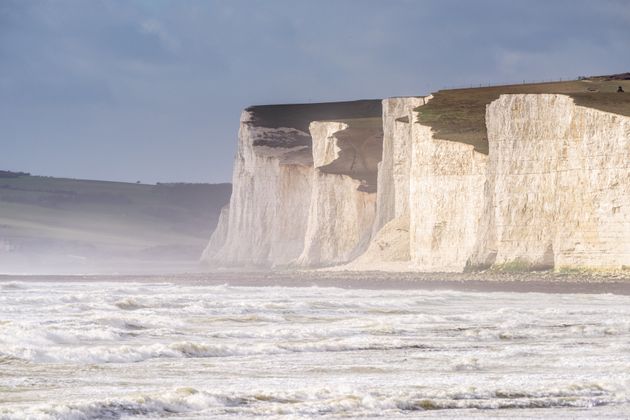 The Birling Gap coastal reserve where police earlier found what is believed to be the woman's husband and two sons