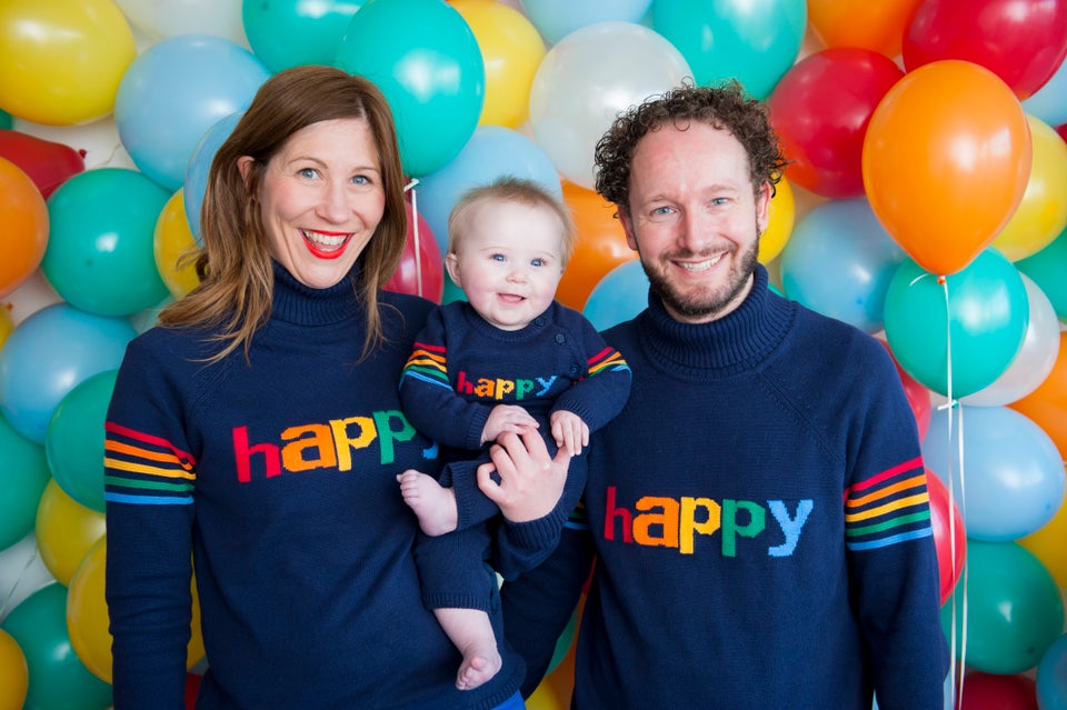 Fiona Duffelen, her daughter Primrose and her husband David. 