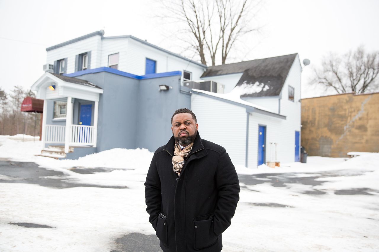 Lamar Cook, 37, stands outside the nightclub where his brother was killed in June 2017. "When you're going back to suburban America every day, those kind of things are not within your realm," he said of the gun CEOs.