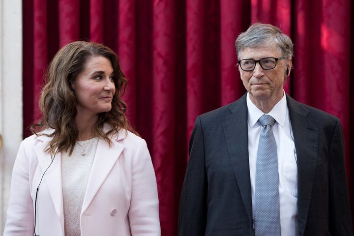 Philanthropists Melinda and Bill Gates have pledged a massive sum toward women's empowerment worldwide. This file photo of the couple was taken at the Elysee Palace in Paris, France on April 21, 2017.