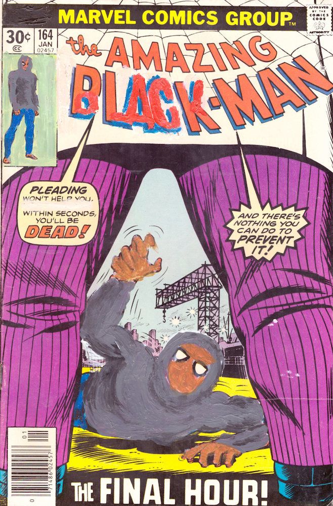 Kumasi J. Barnett, "The Amazing Black Man #164." Curated by Jac Lahav.