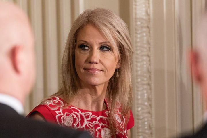White House counselor Kellyanne Conway, seen on Feb. 23, violated the Hatch Act twice in late 2017, according to a report released Tuesday from the U.S. Office of Special Counsel.