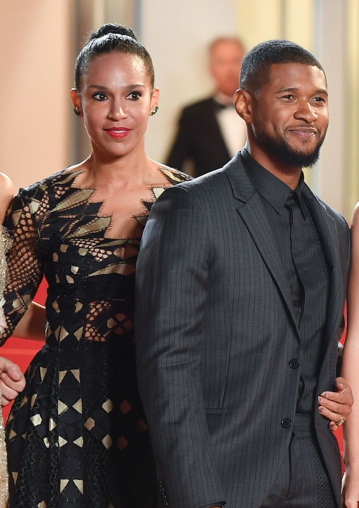 Usher and then-fiancee Grace Miguel at the Cannes Film Festival on May 16, 2016. 