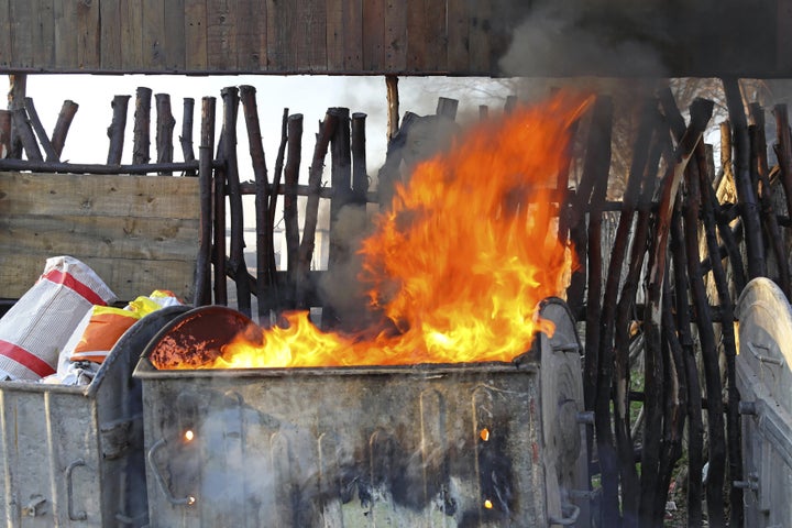 The original meaning of "dumpster fire."