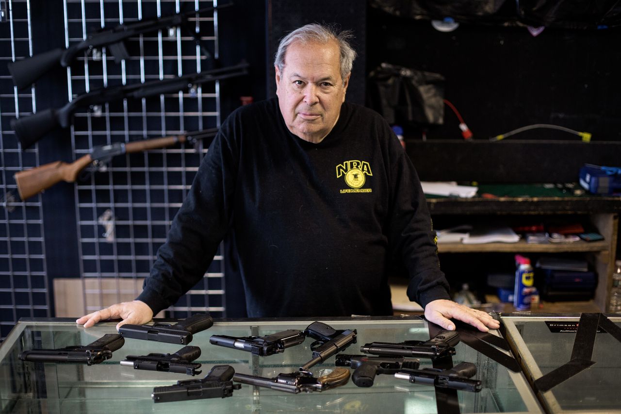 Mike Weisser, a gun dealer based in Ware, Massachusetts, says the AR-15 rifles used in many mass shootings aren't sporting guns, as the industry claims. “They’re designed to kill people,” he said.