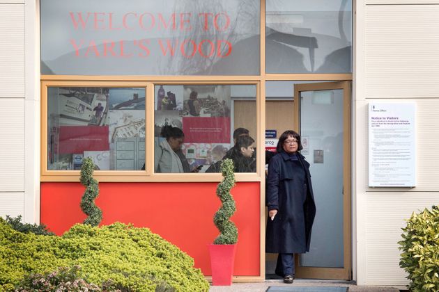 Shadow home secretary Diane Abbott and shadow attorney general Shami Chakrabarti leaving Yarl's Wood Immigration detention centre in Bedford.