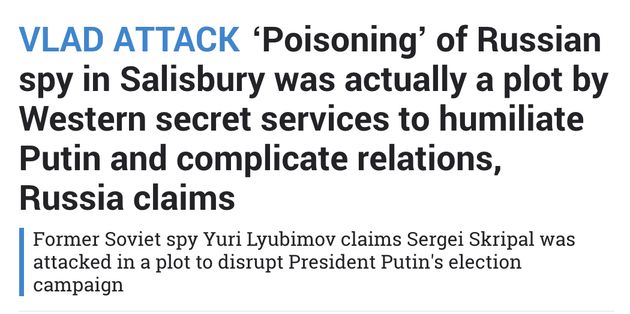 A story in The Sun today suggested the Western secret service was behind the 'poisoning' of Skripal