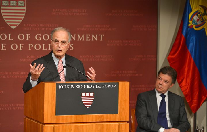 Harvard University professor Jorge I. Dominguez (seen speaking in 2013) announced his retirement after being accused of sexual harassment and misconduct by more than a dozen women.