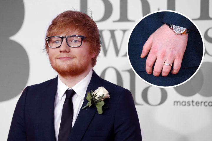Ed Sheeran and his notable ring. 