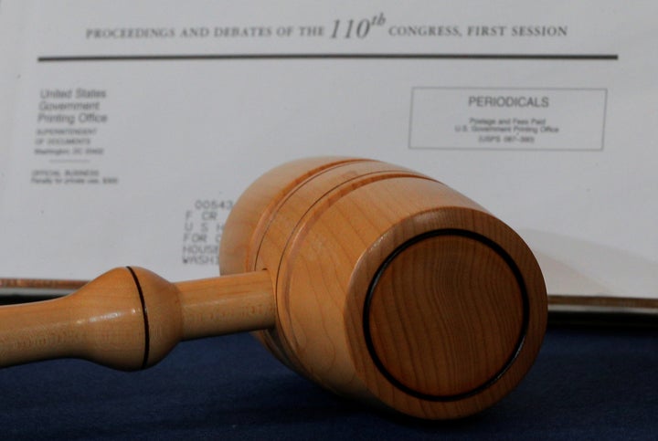 The gavel used by House Democratic leader Nancy Pelosi when she became the first female speaker of the U.S. House of Represen