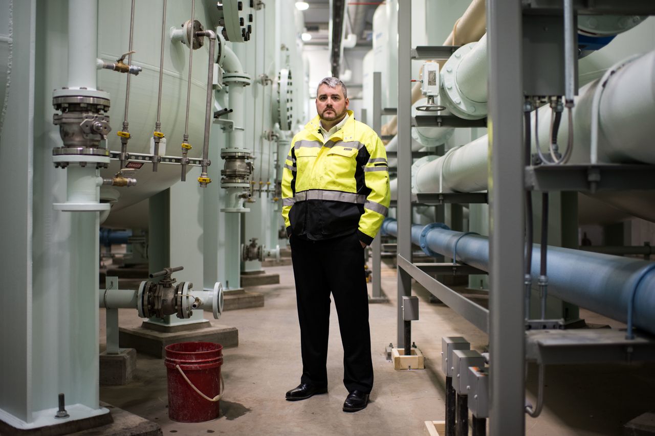 Wayne R. Vradenburgh, water superintendent for Newburgh, New York, at the city's new water treatment facility on Feb. 26, 2018.
