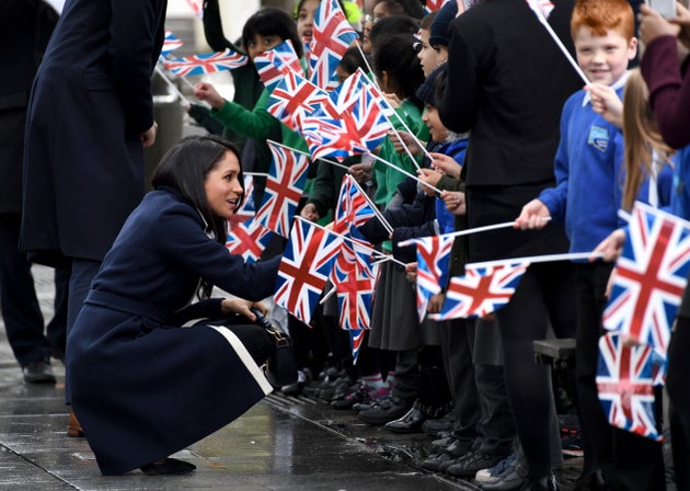 Meghan Markle meets members of the public during a visit to Millennium Point in Birmingham