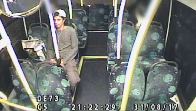Handout CCTV image dated 31/8/2017 issued by Metropolitan Police of Ahmed Hassan on a 216 bus on his way to pick up the hydrogen peroxide from his friend's house in Thornton Heath.