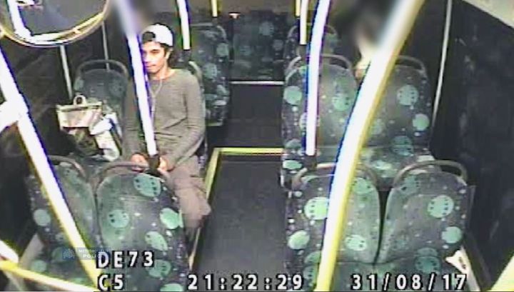 Handout CCTV image dated 31/8/2017 issued by Metropolitan Police of Ahmed Hassan on a 216 bus on his way to pick up the hydrogen peroxide from his friend's house in Thornton Heath. 