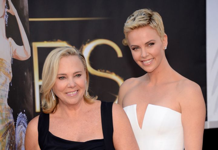 Charlize Theron (right) with her mother, Gerda, at the Oscars in 2013.