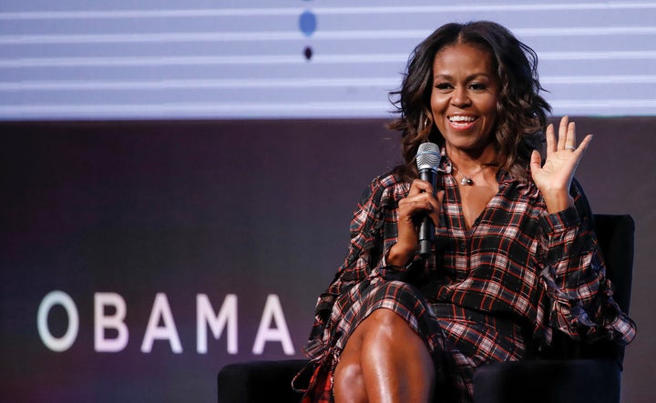 Michelle Obama speaks during the second day of the Obama Foundation Summit in Chicago on Nov. 1, 2017.