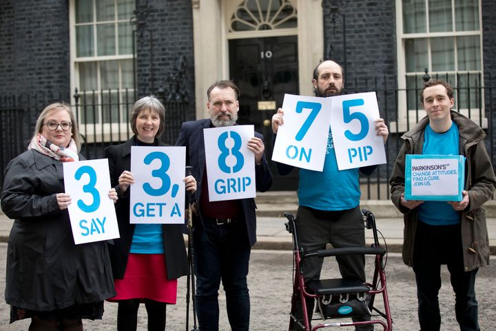 Parkinson's UK campaigners at Downing Street