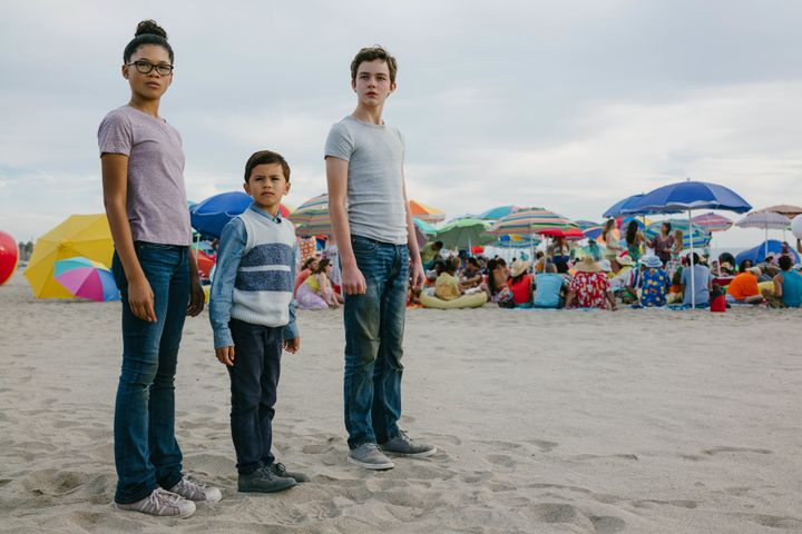 Storm Reid, Deric McCabe and Levi Miller in "A Wrinkle in Time."