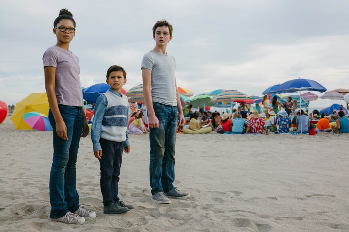 Storm Reid, Deric McCabe and Levi Miller in "A Wrinkle in Time."