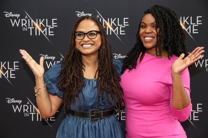 Director Ava DuVernay, left, is seen with Brown at a screening of DuVernay's film "A Wrinkle In Time" earlier this month