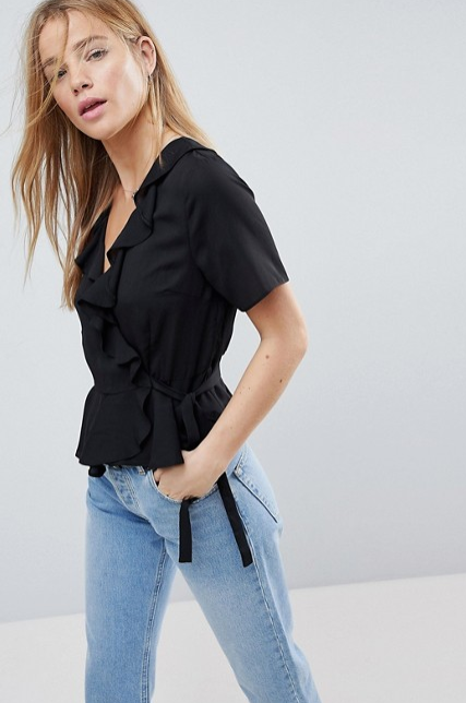 ruffle wrap shirt
