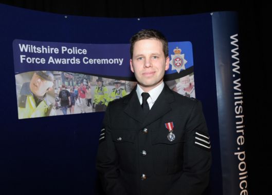 Detective Sergeant Nick Bailey who is sitting up and talking at Salisbury District Hospital