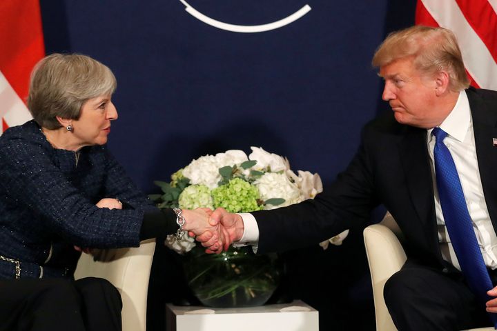 Trump and May at Davos in January.