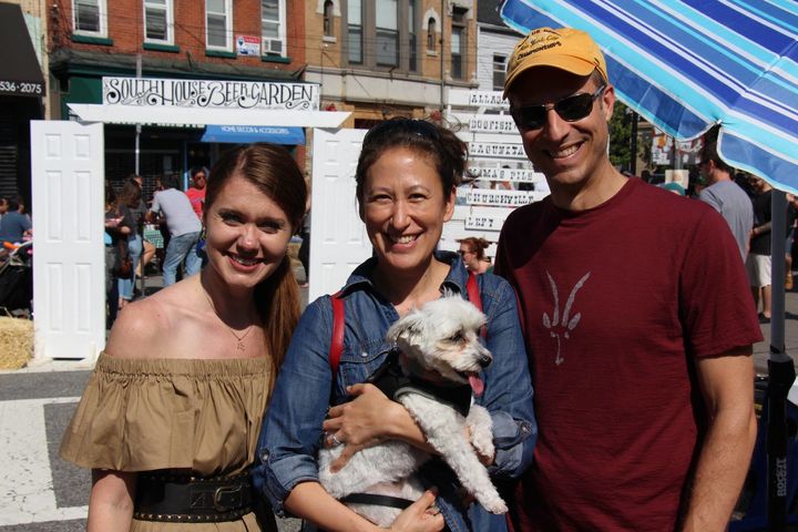 Candice Osborne (left) at the annual All About Downtown Street Fair in Jersey City.