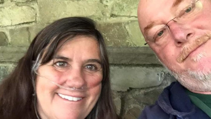 Susan Boyce and her husband, Kevin Stone, of Rumson, New Jersey. Boyce is suffering from an incurable disease that destroys h