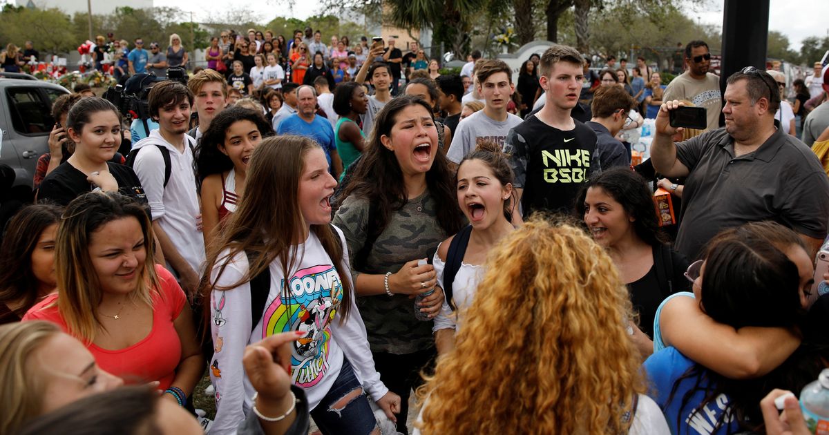 Parkland School shooting. The School shooting in Parkland, Florida. USA students. 17 People.