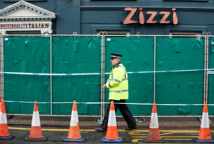 Zizzi restaurant in Salisbury has been cordoned off by police investigating the poisoning of a former spy and his daughter 