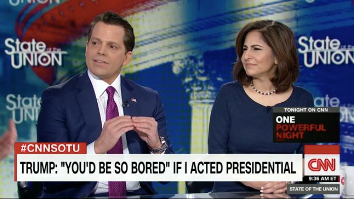 “You guys don’t like his style, but he’s making a very big point out there,” Anthony Scaramucci said.