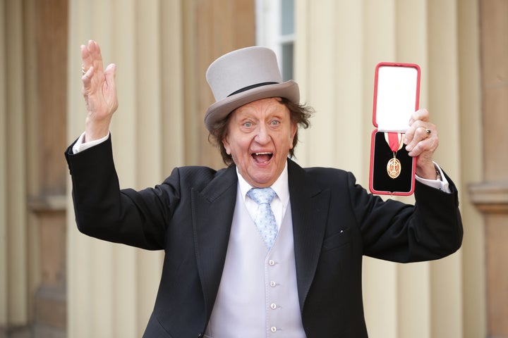 <strong>Ken Dodd after being knighted by Prince William last year.</strong>