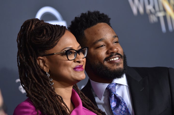 Directors Ava DuVernay and Ryan Coogler arrive at the premiere of DuVernay's "A Wrinkle In Time" at El Capitan Theatre on Feb. 26, 2018, in Los Angeles.