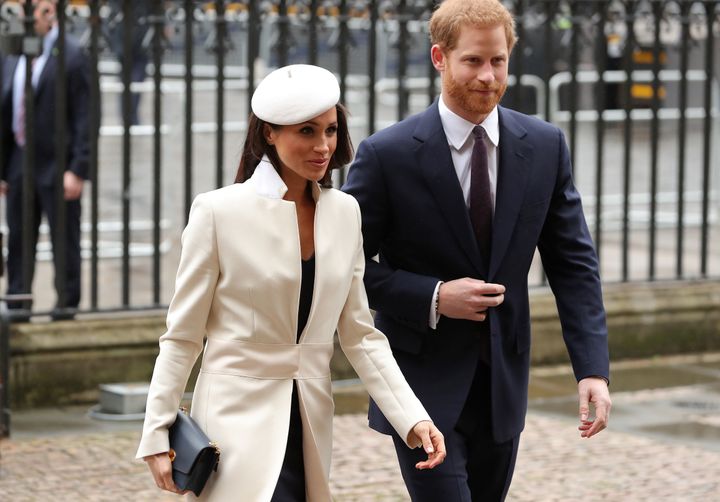Meghan Markle and Prince Harry arrive at Westminster Abbey in London for the Commonwealth Day Service