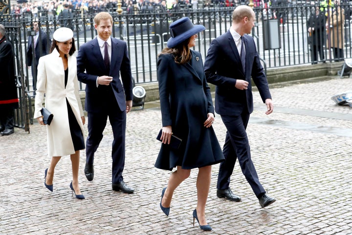 The "fab four," as they've come to be known, make their way into Westminster Abbey.