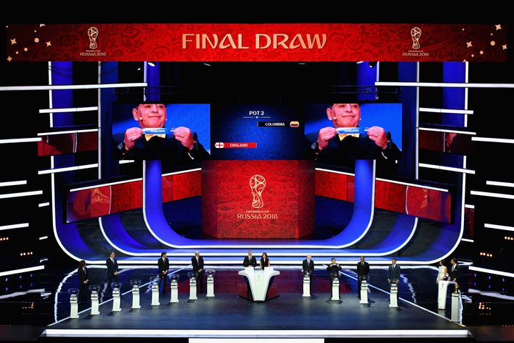 England is drawn during the Final Draw for the 2018 FIFA World Cup Russia at the Kremlin in Moscow in 2017