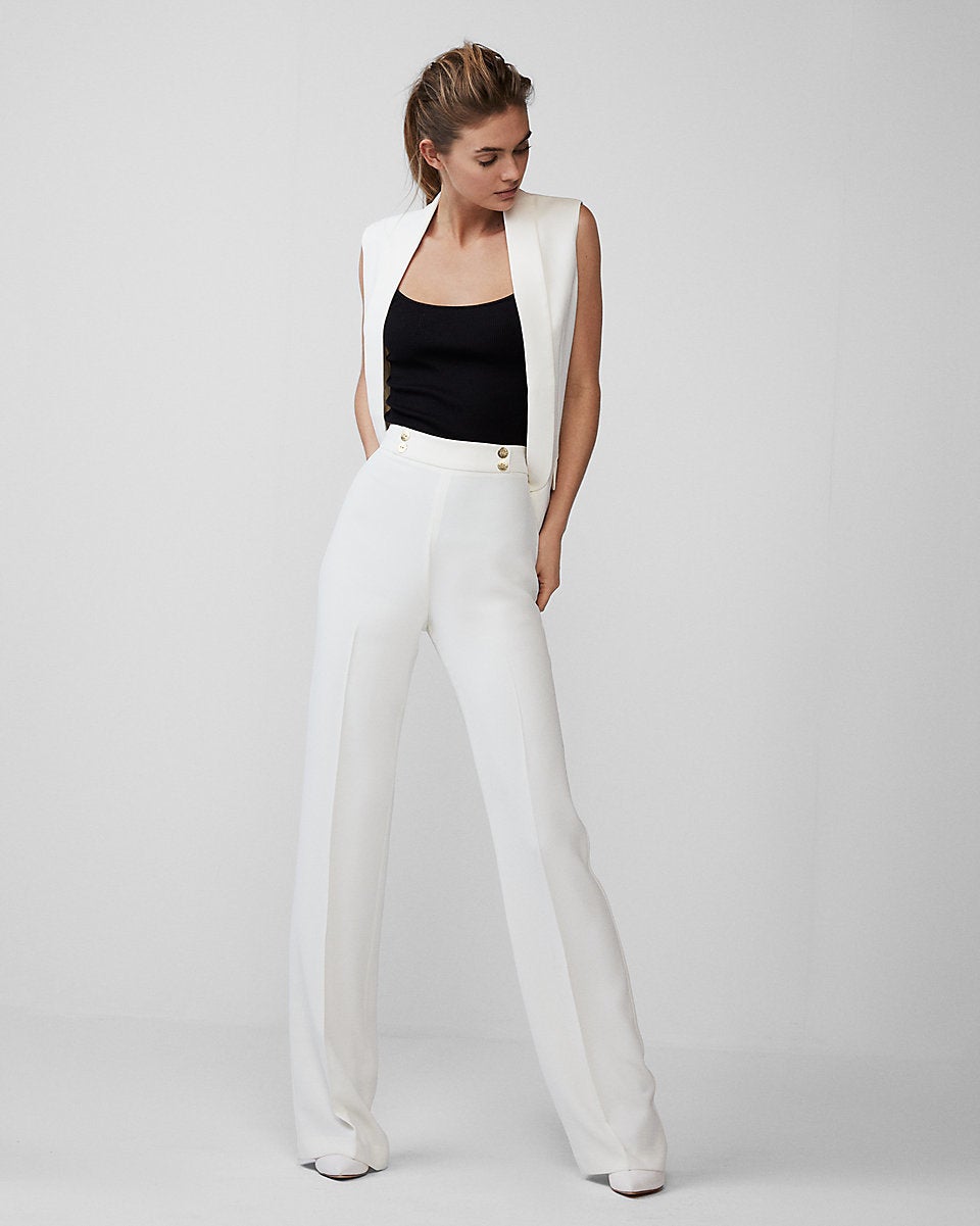 High Waist Pants - White