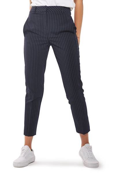 Sisters Point Wide Leg Striped Trousers, Black Pinstripe at John Lewis &  Partners