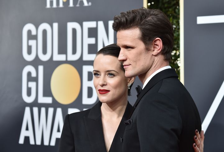 Claire Foy and Matt Smith at the 2018 Golden Globes 