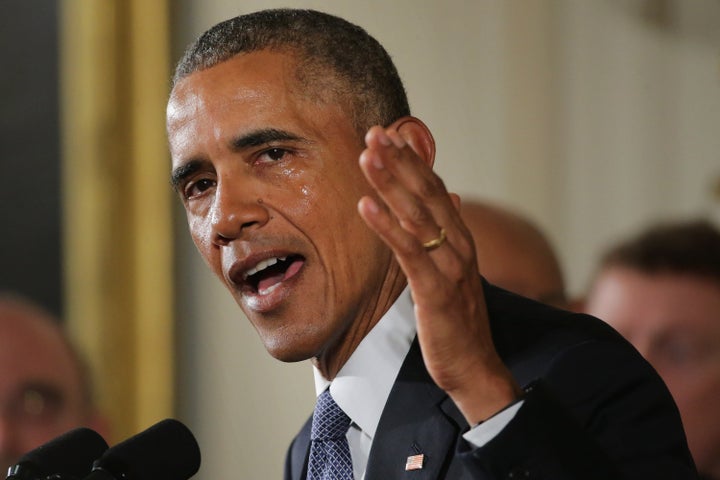 President Barack Obama talks about the victims of the 2012 Sandy Hook Elementary School shooting and about his efforts to increase federal gun control on Jan. 5, 2016.