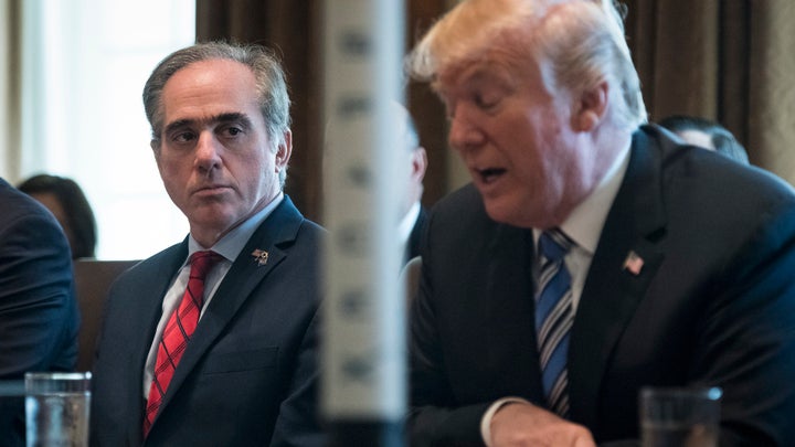 Secretary of Veterans Affairs David Shulkin listens as President Donald Trump speaks during a Cabinet meeting at the White House on March 8.