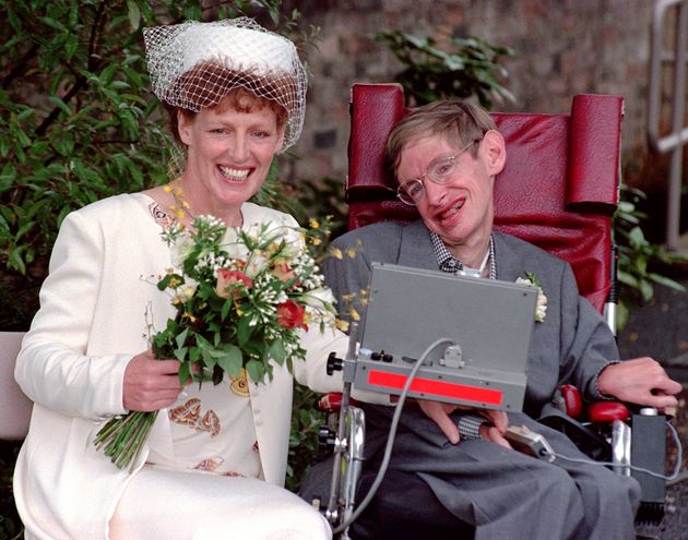 Hawking and Mason on their wedding day.