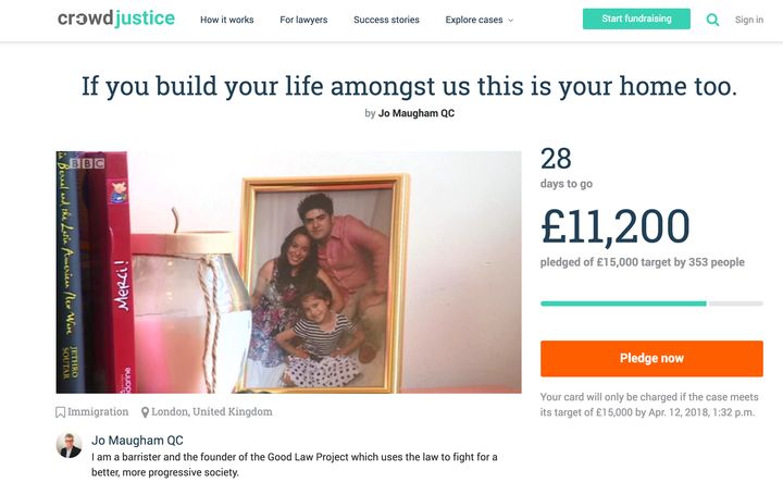 More than £11,000 has been raised to help the couple fight the Home Office decision 